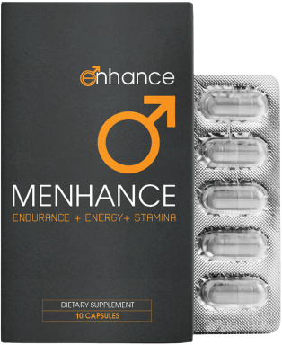 Menhance male stamina pills front view